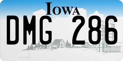 IA license plate DMG286