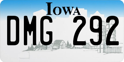 IA license plate DMG292