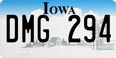 IA license plate DMG294