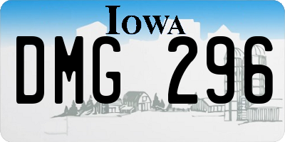 IA license plate DMG296