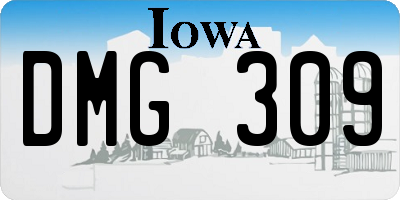 IA license plate DMG309