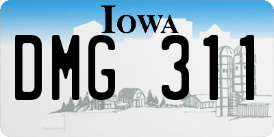 IA license plate DMG311