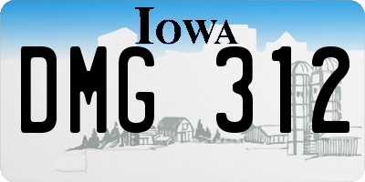 IA license plate DMG312