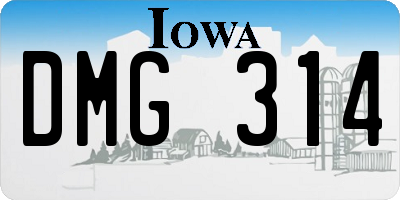 IA license plate DMG314