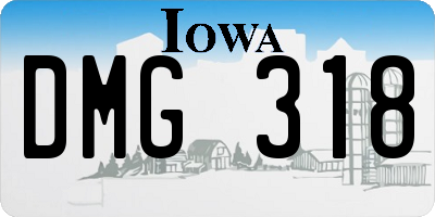 IA license plate DMG318