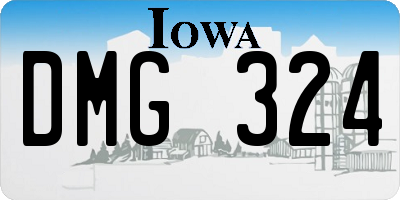 IA license plate DMG324