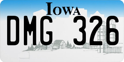 IA license plate DMG326