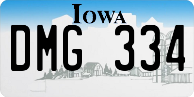 IA license plate DMG334
