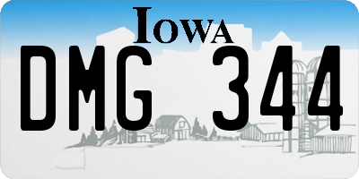 IA license plate DMG344