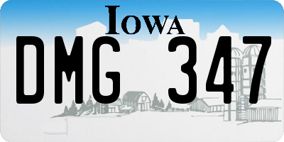 IA license plate DMG347