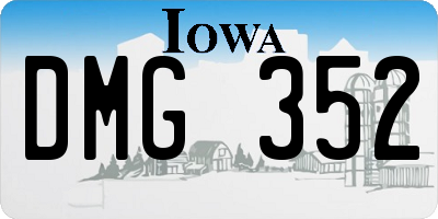 IA license plate DMG352