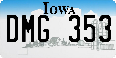 IA license plate DMG353