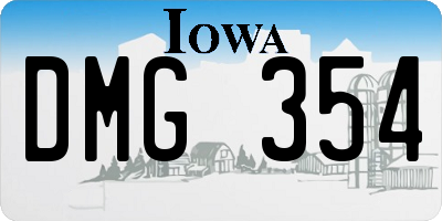 IA license plate DMG354