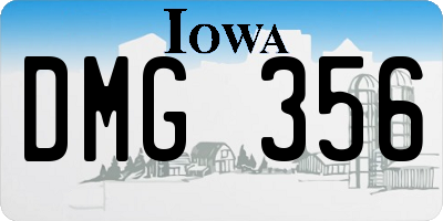 IA license plate DMG356