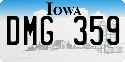 IA license plate DMG359