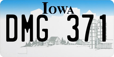 IA license plate DMG371