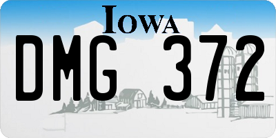 IA license plate DMG372