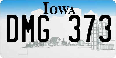 IA license plate DMG373