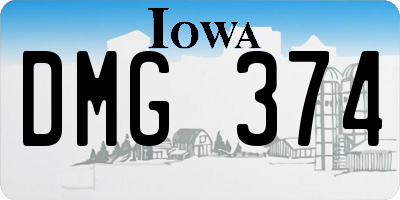 IA license plate DMG374