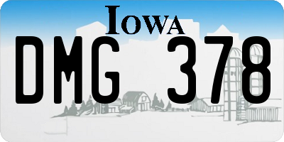 IA license plate DMG378