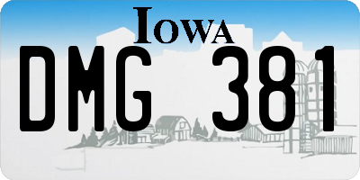 IA license plate DMG381
