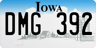 IA license plate DMG392