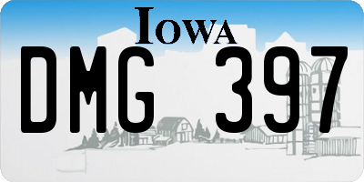 IA license plate DMG397