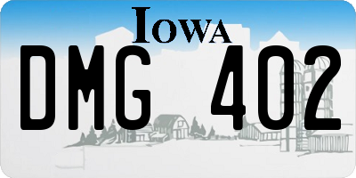 IA license plate DMG402