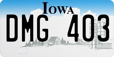 IA license plate DMG403