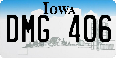 IA license plate DMG406
