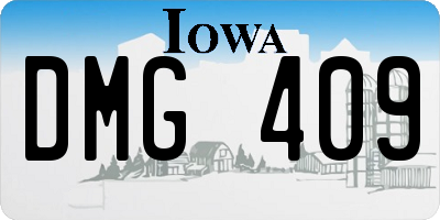 IA license plate DMG409