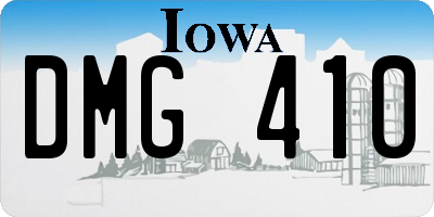 IA license plate DMG410