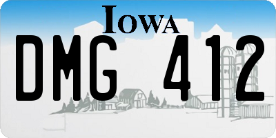 IA license plate DMG412
