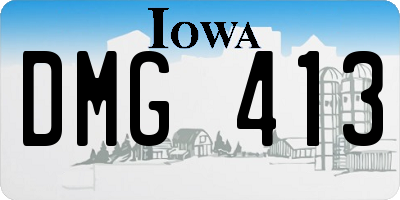 IA license plate DMG413