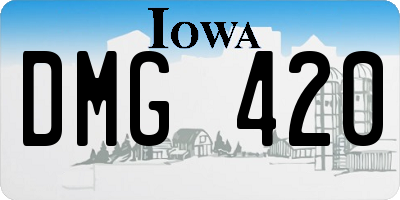 IA license plate DMG420