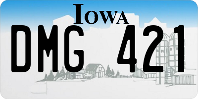 IA license plate DMG421