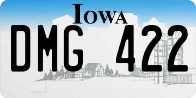 IA license plate DMG422