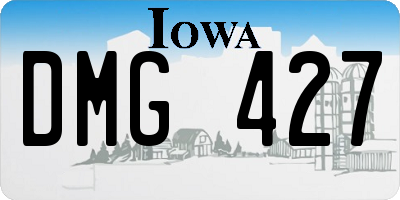 IA license plate DMG427