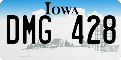 IA license plate DMG428
