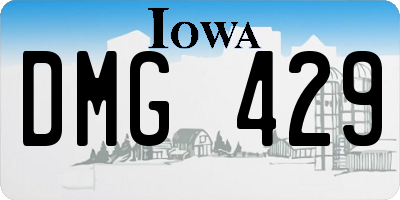 IA license plate DMG429