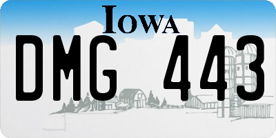 IA license plate DMG443