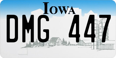 IA license plate DMG447