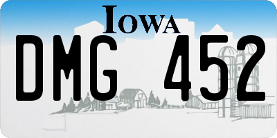IA license plate DMG452