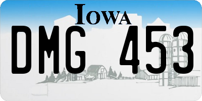 IA license plate DMG453