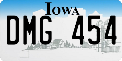 IA license plate DMG454