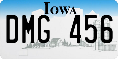 IA license plate DMG456