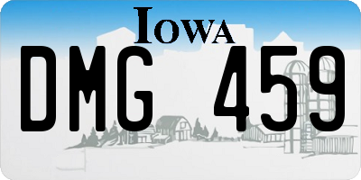 IA license plate DMG459