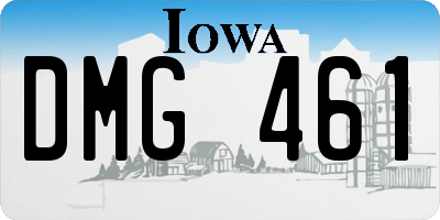 IA license plate DMG461