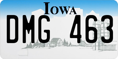 IA license plate DMG463