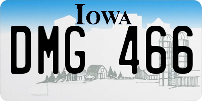 IA license plate DMG466
